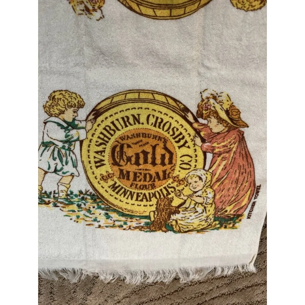 3 Vintage 1990 Kitchen Towels Wheaties, Golden Medal Flour  And Hershey’s Cocoa